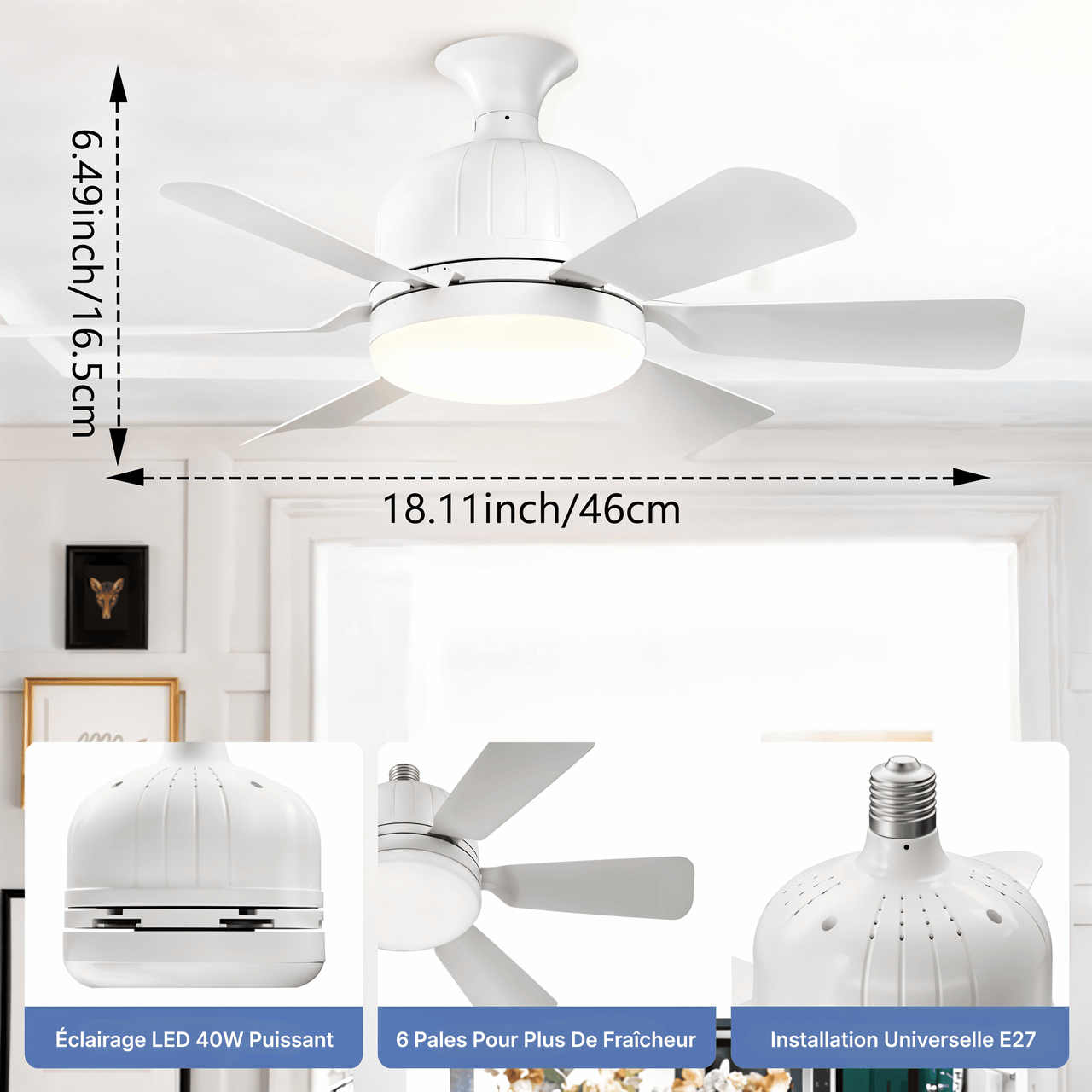 Plafonnier LED Silencieux 3-en-1